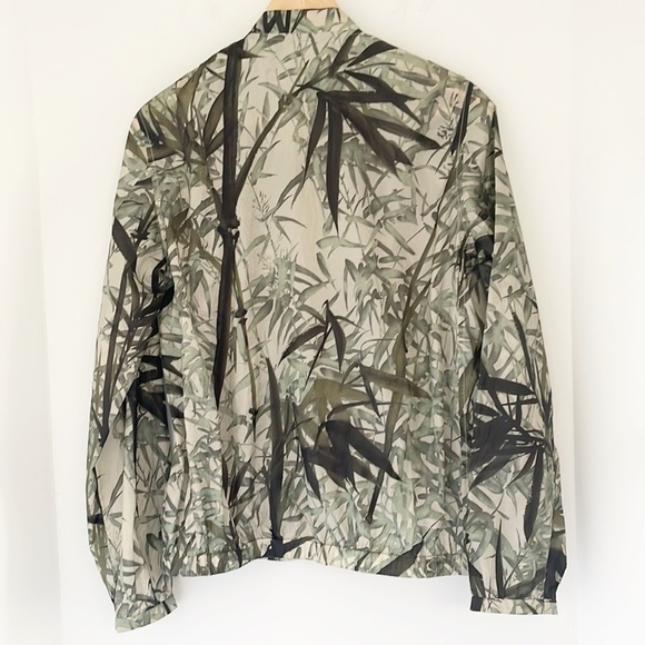 MASSIMO DUTTI Tropical Print Lightweight Front Zip Bomber Windbreaker Size Small - Picture 2 of 7